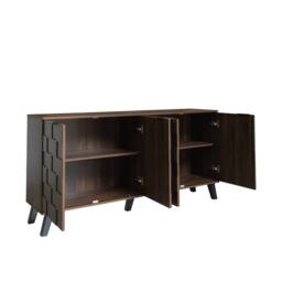 STILVORA Sideboard Storage with wooden structure in wood finish in Brown - thumbnail 6
