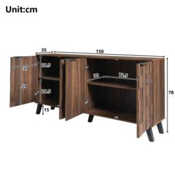 STILVORA Sideboard Storage with wooden structure in wood finish in Brown - thumbnail 4