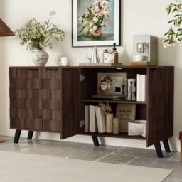 STILVORA Sideboard Storage with wooden structure in wood finish in Brown - thumbnail 9