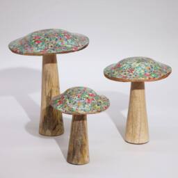 Serenityy Wooden Garden Mushroom - Medium, Mediterranean Tile Pattern - Size: Medium - thumbnail 5