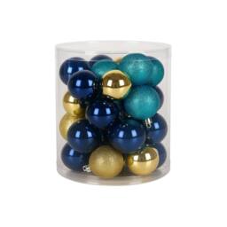 Voltico Christmas Baubles 22PCS Shatterproof Blue & Gold Ornaments - Size: 22 Pack - thumbnail 5