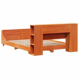 Berkfield Home Bed Frame without Mattress Wax Brown 140x190 cm Solid Wood Pine - thumbnail 8
