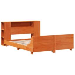 Berkfield Home Bed Frame without Mattress Wax Brown 140x190 cm Solid Wood Pine - thumbnail 3