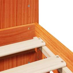 Berkfield Home Bed Frame without Mattress Wax Brown 140x190 cm Solid Wood Pine - thumbnail 9