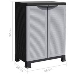 Berkfield Home Plastic Cabinet 68x39x92 cm in Grey - Size: 68 x 39 x 92 cm - thumbnail 9