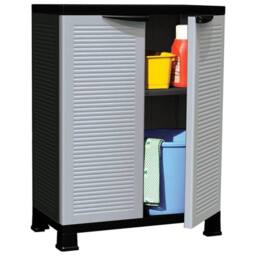 Berkfield Home Plastic Cabinet 68x39x92 cm in Grey - Size: 68 x 39 x 92 cm - thumbnail 2