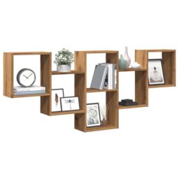 Berkfield Home Wall Shelf Artisian Oak 159x18x66 cm Engineered Wood in Brown - Size: 159 x 18 x 66 cm - thumbnail 3