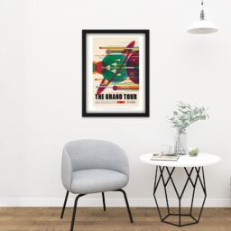 "Artery8 Wall Art Print NASA Space Travel Advert Grand Tour Large Framed Wall Décor Art in White - Size: W18"" x H24""" - thumbnail 2