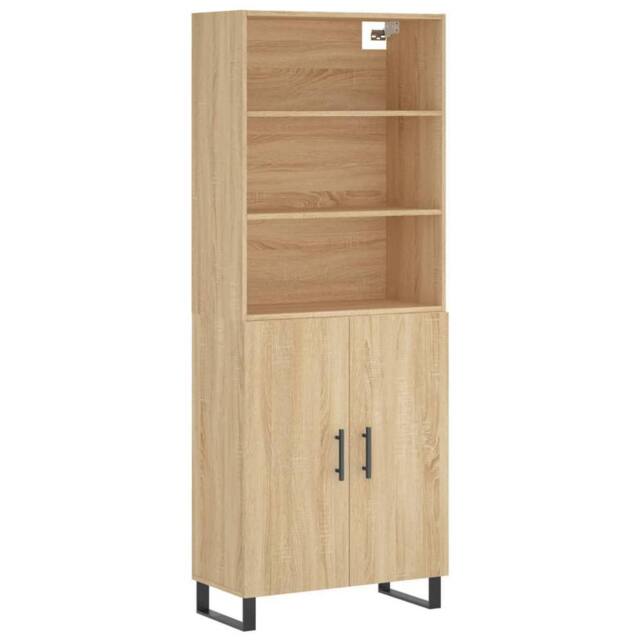 Berkfield Home Highboard Sonoma Oak 69.5x34x180 cm Engineered Wood in Brown - image 1