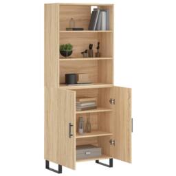 Berkfield Home Highboard Sonoma Oak 69.5x34x180 cm Engineered Wood in Brown - thumbnail 3