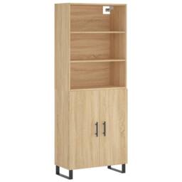 Berkfield Home Highboard Sonoma Oak 69.5x34x180 cm Engineered Wood in Brown - thumbnail 1