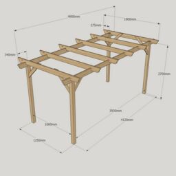 Rutland County Garden Furniture Ltd Garden Pergola - Wood - L180 x W480 x H270 cm - Rustic Brown in Light Green - thumbnail 4