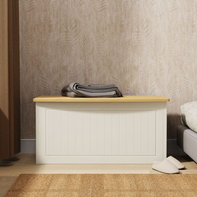 Ready Assembled 2 U Lancaster Blanket Box (Ready Assembled) in Cream - image 1