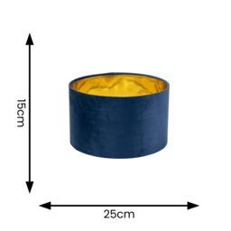ValueLights Reni Navy Velvet with Gold Inner Easy Fit Ceiling Lamp Shade & Bulb in Dark Navy - Size: Large - thumbnail 9