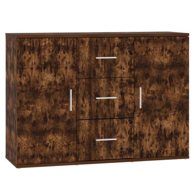 Berkfield Home Sideboard Smoked Oak 91x29.5x65 cm Engineered Wood in Brown - image 1