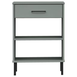 Berkfield Home Console Cabinet with Metal Legs Grey Solid Wood Pine OSLO - thumbnail 4