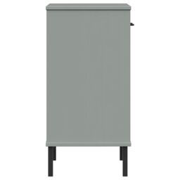 Berkfield Home Console Cabinet with Metal Legs Grey Solid Wood Pine OSLO - thumbnail 6