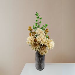 Pegdev Pack of 6 55cm Artificial Dahlia Stems Dusty Cream with Silk - thumbnail 3