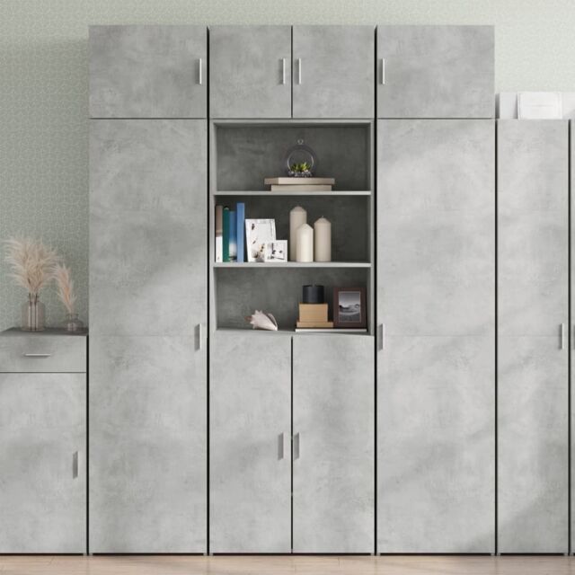 Berkfield Home Storage Cabinet Concrete Grey 70x42.5x225 cm Engineered Wood - image 1