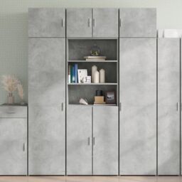 Berkfield Home Storage Cabinet Concrete Grey 70x42.5x225 cm Engineered Wood - thumbnail 1