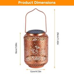 EONLION LED Solar Hanging Light Outdoor Garden in Gold - Size: 100 cm - thumbnail 2
