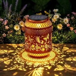 EONLION LED Solar Hanging Light Outdoor Garden in Gold - Size: 100 cm - thumbnail 5
