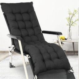 Leaper Sun Lounger Cushion Pad for Garden Recliner Chair in Black - thumbnail 3