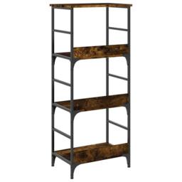 Berkfield Home Bookshelf Smoked Oak 50x33x117.5 cm Engineered Wood in Brown - thumbnail 5