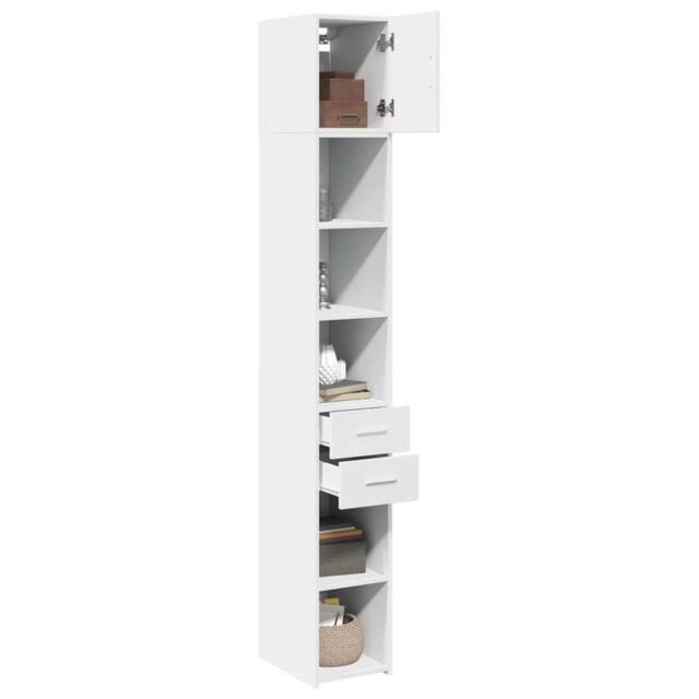 Berkfield Home Slim Storage Cabinet White 30x42.5x225 cm Engineered Wood - image 1