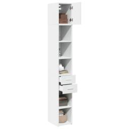 Berkfield Home Slim Storage Cabinet White 30x42.5x225 cm Engineered Wood - thumbnail 1