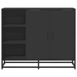 Berkfield Home Sideboard Black 92x35x76 cm Engineered Wood - Size: 92 x 35 x 76 cm - thumbnail 4