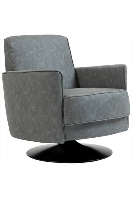 ERGOVEXA Upholstered Swivel Accent Chair with Thick Padding, Grey - image 1