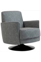 ERGOVEXA Upholstered Swivel Accent Chair with Thick Padding, Grey