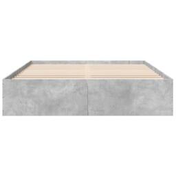 Berkfield Home Modern Bed Frame without Mattress Concrete Grey 150x200 cm King Size - thumbnail 4