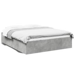 Berkfield Home Modern Bed Frame without Mattress Concrete Grey 150x200 cm King Size - thumbnail 3