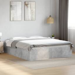 Berkfield Home Modern Bed Frame without Mattress Concrete Grey 150x200 cm King Size - thumbnail 2