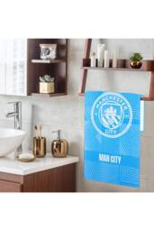 Manchester City F.C. Team Colour Towel Football Crest Quick Dry Beach Bath in Blue - thumbnail 5