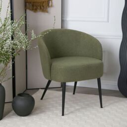 Home Garden Direct Comodo Armchair in Teddy Fleece Fabric Single Chair Boucle in Green - thumbnail 2
