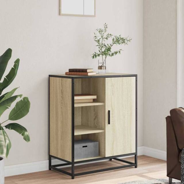 Berkfield Home Sideboard Sonoma Oak 62x35x76 cm Engineered Wood in Light Brown - Size: 62 x 35 x 76 cm - image 1