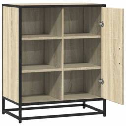 Berkfield Home Sideboard Sonoma Oak 62x35x76 cm Engineered Wood in Light Brown - Size: 62 x 35 x 76 cm - thumbnail 7