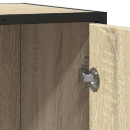 Berkfield Home Sideboard Sonoma Oak 62x35x76 cm Engineered Wood in Light Brown - Size: 62 x 35 x 76 cm - thumbnail 9