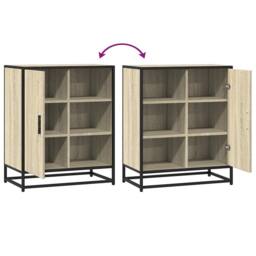 Berkfield Home Sideboard Sonoma Oak 62x35x76 cm Engineered Wood in Light Brown - Size: 62 x 35 x 76 cm - thumbnail 8