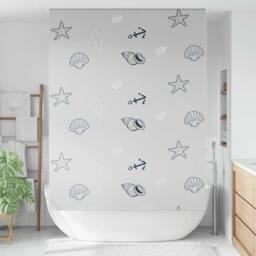Berkfield Home Shower Roller Blind 160x240 cm Fabric Width 156 cm in Grey - thumbnail 3