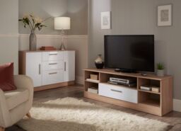 Ready Assembled 2 U Trent 2 Door 2 Drawer Superwide TV Unit (Ready Assembled) in White - thumbnail 2
