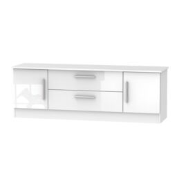 Ready Assembled 2 U Trent 2 Door 2 Drawer Superwide TV Unit (Ready Assembled) in White - thumbnail 1