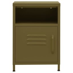 Berkfield Home Nightstands 2 pcs Olive Green 35x35x51 cm Steel - Size: 35 x 35 x 51 cm - thumbnail 3