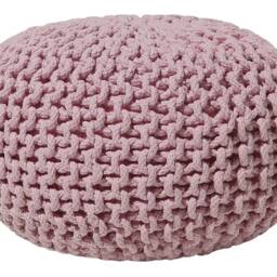 Wyld and Coco Pink Knitted Cotton Pouffe 40 x 25 cm - thumbnail 2