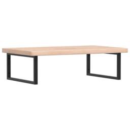 Berkfield Home Basin Shelf Wall Mounted Steel & Solid Wood Oak in Brown - thumbnail 1