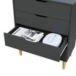 EONLION Dark Grey Chest of 4 Drawers Bedroom Storage Bedside Table - thumbnail 3