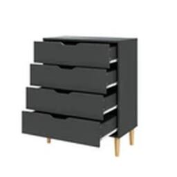 EONLION Dark Grey Chest of 4 Drawers Bedroom Storage Bedside Table - thumbnail 4
